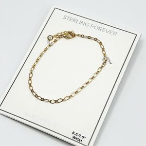 Sterling Forever Delicate Link Bracelet in Gold